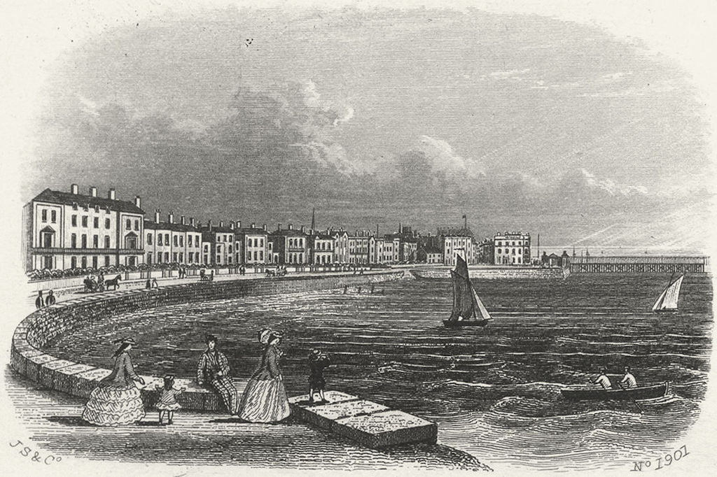 ISLE OF WIGHT. Strand, Ryde. IOW c1850 old antique vintage print picture
